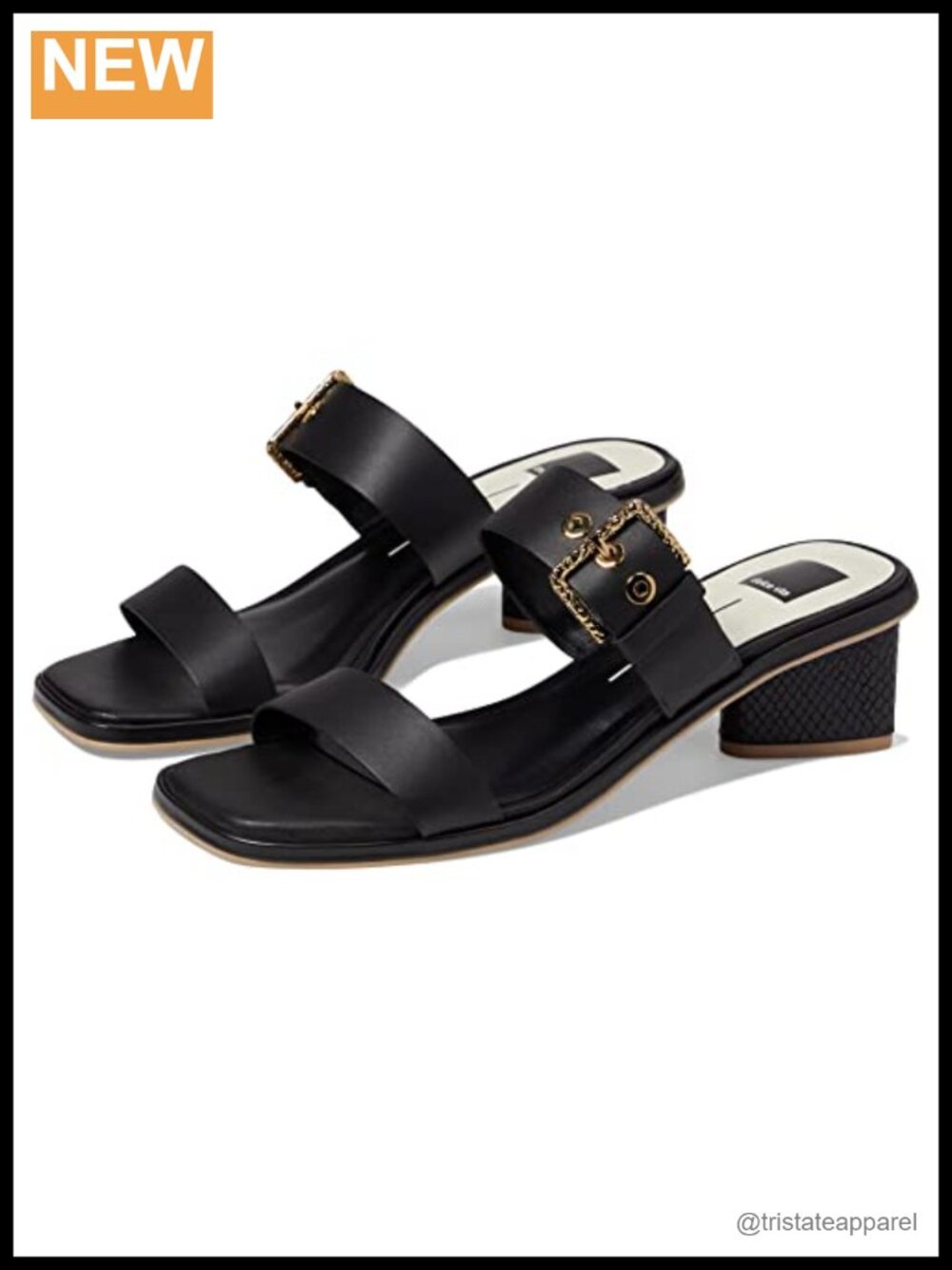Slip On Block Heel Sandal Leather Strapless Open Toe Evening